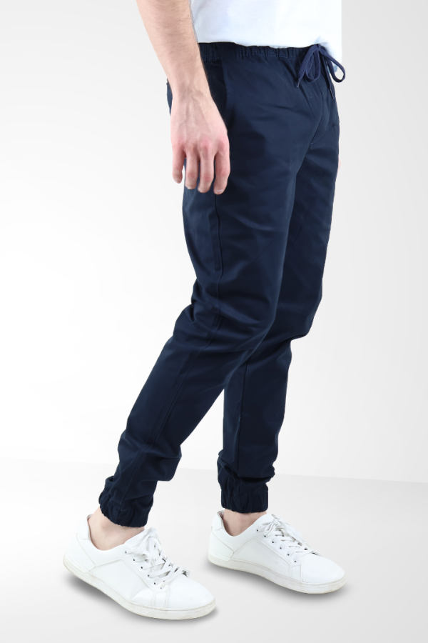 Pantalón Jogger Azul Marino Hombre Casual Estilo Urbano Con Cordón Y Bolsas